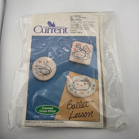 VTG Current Counted Cross Stitch Magnets Ballet Lesson DIY Craft Kit New‎ - Picture 1 of 3